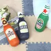 Brinquedos de pelúcia para cães, garrafa de cerveja em forma de cães pequenos e grandes, resistente à mordida, dentes limpos, brinquedo para mastigar, animais de estimação, brinquedos interativos estridentes
