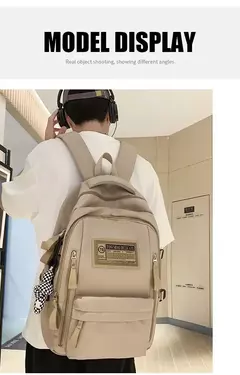 Imagem do Mochila de pano Oxford de grande capacidade para meninos e meninas, mochila leve, bolsa de estudante retrô, europeia e americana, escola secundária