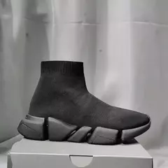 Confortável tecido de malha sapatos esportivos masculinos casuais deslizamento-em mocassins perna reta tubo meias tênis unisex verão salto baixo - comprar online