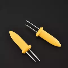 Garfo de milho para churrasco em aço inoxidável, Portadores de milho portáteis, Agulha de milho anti-escaldante, Espiga de milho, Ferramenta de churrasco duplo, 10pcs na internet