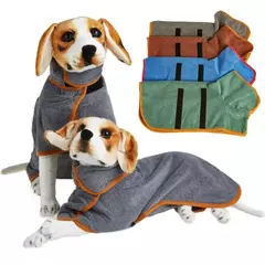 Roupão de banho para cães, roupão de banho para cães de estimação, casaco de secagem rápida, macio, ajustável, absorvente, para cães grandes, médios e pequenos - loja online