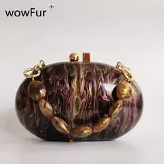 Mini Acrílico Clutch Bag para Senhoras, Handle Box, Brown Pearl, Marca de Luxo, Design Básico, Casual, Festa, Casamento, Viagem, Bolsas na internet