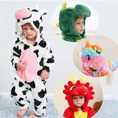 Macacão de flanela para bebés, Macacão Kigurumi, Macaco, Unicórnio, Vaca, Leão, Animal Cosplay, Pijama para 1 a 4 anos Crianças, Meninos, Inverno na internet