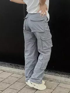 Calça jeans de cintura alta feminina, jeans casual, rua, estilo hip-hop, na moda, Y2K