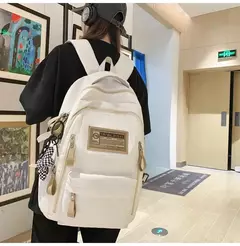 Mochila de pano Oxford de grande capacidade para meninos e meninas, mochila leve, bolsa de estudante retrô, europeia e americana, escola secundária na internet