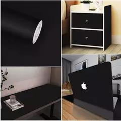 Auto-adesivo Matt Black Film, adesivo grosso, móveis, cozinha, armários, mesas, parede, DIY Renovation Wallpaper, 40cm de largura