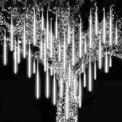 LED Meteor Shower Rain Lights Fairy String Light Impermeável Queda de chuva Festa de Natal Decoração de pátio 30cm - loja online