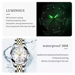 OLEVS-Relógio de quartzo para mulheres, aço inoxidável sólido, mostrador digital, pulseira elegante impermeável, espelho losango, conjunto presente - Wolf Magazine