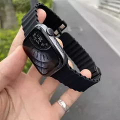Imagem do Pulseira de Fivela Magnética para Pulseira Relógio Apple, Pulseira de Silicone, Ultra 2, 49mm, 45mm, 44mm, 40mm, 41mm, 38mm, 42mm, iWatch Série 7, 6, 3 si, 8, 9