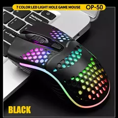 Cabo com fio jogos 7 respiração led luz traseira do mouse óptico usb computador escavado para fora ratos computador portátil desktop 4d pc uso doméstico escritório - Wolf Magazine