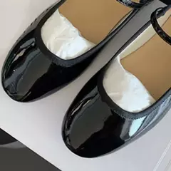 Sapatilhas Mary Jane para mulheres, sapatilhas de couro brilhante, dedo do pé redondo, sapatilhas femininas, dança, bola, nupcial, casamento - Wolf Magazine
