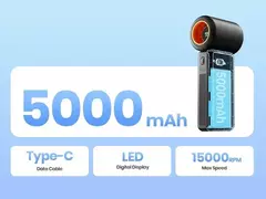 Ventilador turbo usb portátil, fluxo de ar super forte, ajuste de velocidade infinita, bateria de longa duração, recarregável, ventilador de bolso multiuso - loja online