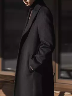 Casaco de mistura de lã único masculino Mauroicardi, sobretudo longo preto quente, roupa de alta qualidade, luxo, outono, inverno, 2022 na internet