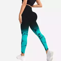 Leggings de ioga sem costura para mulheres, calças de ginástica, push up, esportes, corrida, gradiente, cintura alta, treino na internet