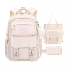 School Bag Set Inclui Study Bag e Pencil Case, Mochila de grande capacidade, Charme impermeável dos desenhos animados, Mochila de viagem ao ar livre, 3 pcs - loja online