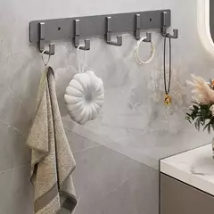 Imagem do Ganchos não perfurados do banheiro, ganchos da porta, gancho da roupa da parede, armazenamento do quarto, alumínio do espaço, atacado