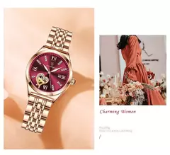 Imagem do Relógio De Aço Inoxidável Poedagar para Mulheres, Relógios De Ouro Rosa, Relógio De Pulso De Quartzo Impermeável, Presente De Namorada Romântica, Moda