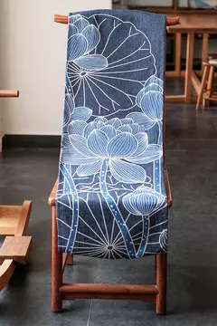 Simples chinês Lotus Table Runner, japonês Wave Table Flag, Koi Fish Toalha de Mesa, Acessórios para Cerimônia do Chá, Estilo Nacional