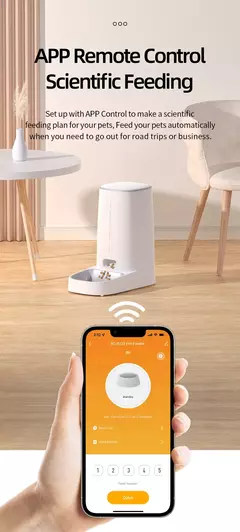 Imagem do Rojoeco alimentador automático para gatos, animal de estimação, wi-fi inteligente, dispensador de comida para gatos, controle remoto, alimentador automático para cães e gatos, acessórios de comida seca