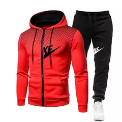 Conjuntos de moletom e calças com zíper masculino, roupa esportiva quente, roupa de treino casual masculina, suéter, outono, inverno, novo, 2022, 2 peças