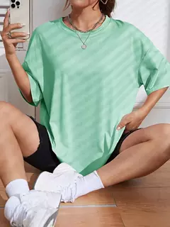 Camiseta de algodão de manga curta feminina, macia, respirável, roupa confortável, básica, que combina, solta, feminina, fitness, monocromática - loja online