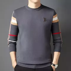 Pulôver quadriculado casual clássico masculino, suéter macio e quente, marca de negócios, moda de luxo, outono, inverno, novo, 2022