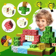 54 peças crianças construção magnética plástico empilhamento coloração forma criativa educacional construção stands blocos de brinquedo - loja online