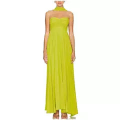 Imagem do Vestido longo plissado sem alças feminino, Elegante, Sem alças, Fita, Plissado, Sexy, Sem mangas, Sem encosto, Lady, Festa à noite, Novo, Verão, 2022