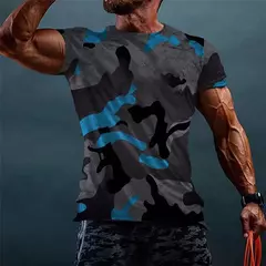Camuflagem masculina de manga curta, camiseta com proteção UV, vestuário de pesca, vestuário de pesca, 2024