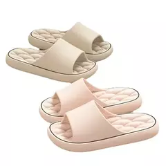 Plataforma grossa banheiro casa chinelos moda feminina sola macia eva slides interiores mulher sandálias 2024 verão antiderrapante flip flops