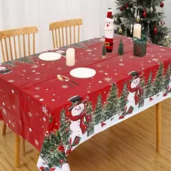 Toalha de mesa Merry Christmas Snowman para decoração de casa, toalha de mesa, inverno, ano novo, 2022, 2024 - comprar online