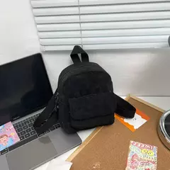 Mochila leve de veludo, mochilas pequenas, mochila de viagem, mochila escolar, campus, júnior, cor sólida, mini, bolsos múltiplos