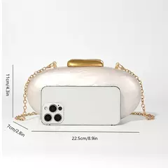 Café nova pérola concha crossbody oval ombro ganso ovo saco de noite garras festa moda acrílico bolsas marcas bolsa luxo na internet