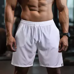 UETEEY-Calças curtas finas leves para homens, shorts masculinos com cordão, desgaste de ginástica, corrida, agachamento, fitness, secagem rápida, quente - loja online