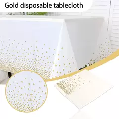 Toalha De Mesa Descartável De Plástico Impermeável, Tampa De Mesa Retangular, Pano De Ponto De Ouro, Decoração De Festa De Casamento E Aniversário - Wolf Magazine