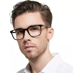 Óculos de leitura quadrados grandes para homens, anti luz azul, óculos acabados, óculos de computador presbiopia, leitor masculino - Wolf Magazine