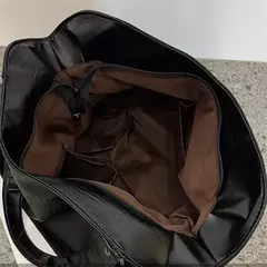 Bolsas de ombro pretas de grande capacidade para mulheres, bolsa de compras monocromática, couro macio, bolsa crossbody, sacola de viagem senhora na internet