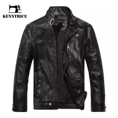 Kenntrice Autumn Winter Brand jaqueta de couro masculino Jaqueta Couro Masculino Jaqueta de couro Bombardeiro Casaco de pele de carneiro Casaco de motocicleta