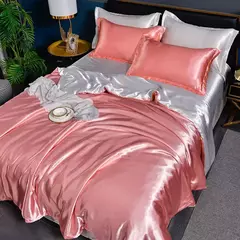 Conjunto de cama sedoso puro cetim, edredão de luxo, lençóis e fronha, cama queen e king size, cama de solteiro e casal na internet