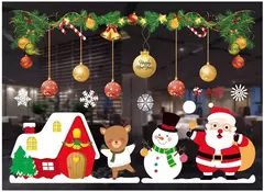 Decoração de Feliz Natal para casa, parede e janela adesivos ornamentos, guirlanda de ano novo, Noel Festoon, 2022, 2025