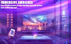 Imagem do Céu estrelado galáxia aurora projetor luz led night light remoto rgb 16 cores ondulação de água lâmpada do projetor festa decoração do quarto presente