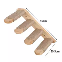 Prateleira de escalada para gatos, montada na parede, escada de quatro degraus com poste de arranhões de sisal para gatos, torre de árvore, plataforma, móveis para animais de estimação - Wolf Magazine