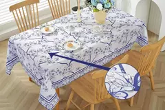 Toalhas de mesa retangulares de verão, primavera, azul, branco, à prova d'água, feriado, festa de casamento, casa, cozinha, sala de jantar, decoração de mesa - loja online