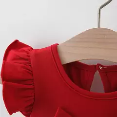 Vestido de verão com mangas voadoras para menina, vestido de princesa, edição coreana, pouco amor, vestido de aniversário, de 0 a 3 anos - Wolf Magazine