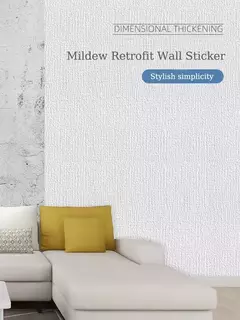 Autoadesivo Papel de Parede, Espuma 3D, Monocromático, Espessado, Impermeável, Fundo, Parede, Renovação, Adesivos, PVC, 50cm x 10m - comprar online