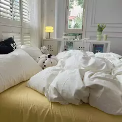 Minimalista listrado azul Duvet Cover, pequeno, fresco, estilo japonês, 4 Piece Set - loja online