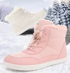 Clearance_2024 botas de neve descalças femininas botas de neve quentes sapatos de caminhada ao ar livre botas de tornozelo de pele de inverno bota feminina descalço Ank - comprar online