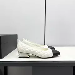 Imagem do Sapatos de salto alto baixo de couro genuíno para mulheres, sapatos de noite casuais, moda feminina, alta qualidade