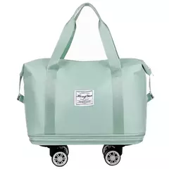 Saco de bagagem expansível com roda universal, grande capacidade, separação seca e úmida, armazenamento, viagens de negócios, mochila - comprar online