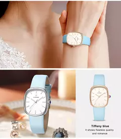 WWOOR-Relógio de quartzo de couro impermeável feminino, marca superior, pulseira de moda, relógio de luxo feminino, 2024